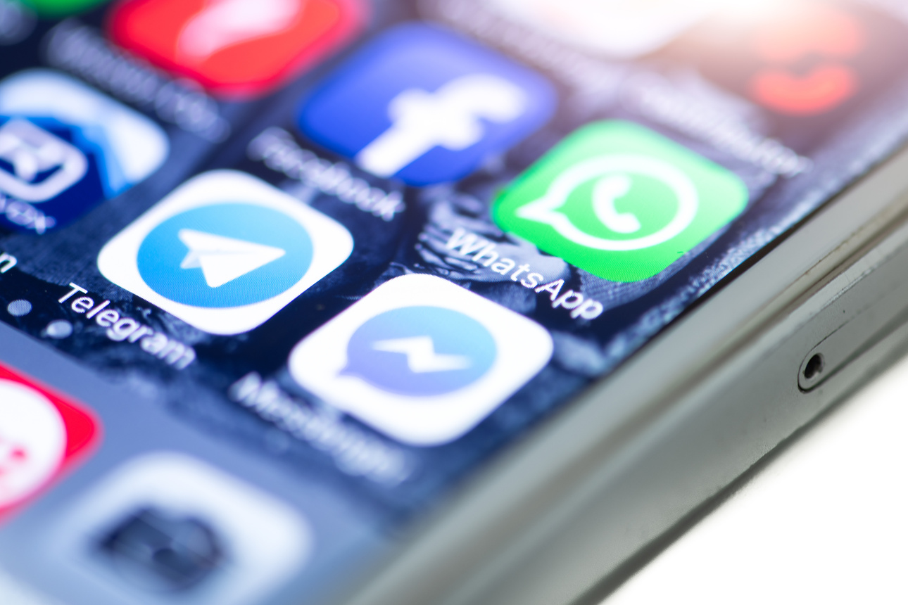 Screen of Smartphone with Icons of Social Networks